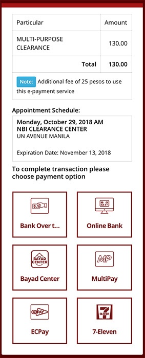 How To Apply Nbi Clearance Online Nbi Clearance Payment Details