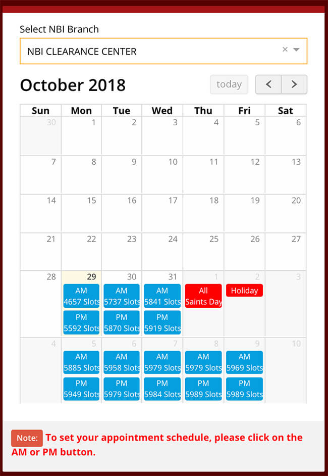 How To Apply Nbi Clearance Online Select Date And Time For Nbi Clearance Application Appointment