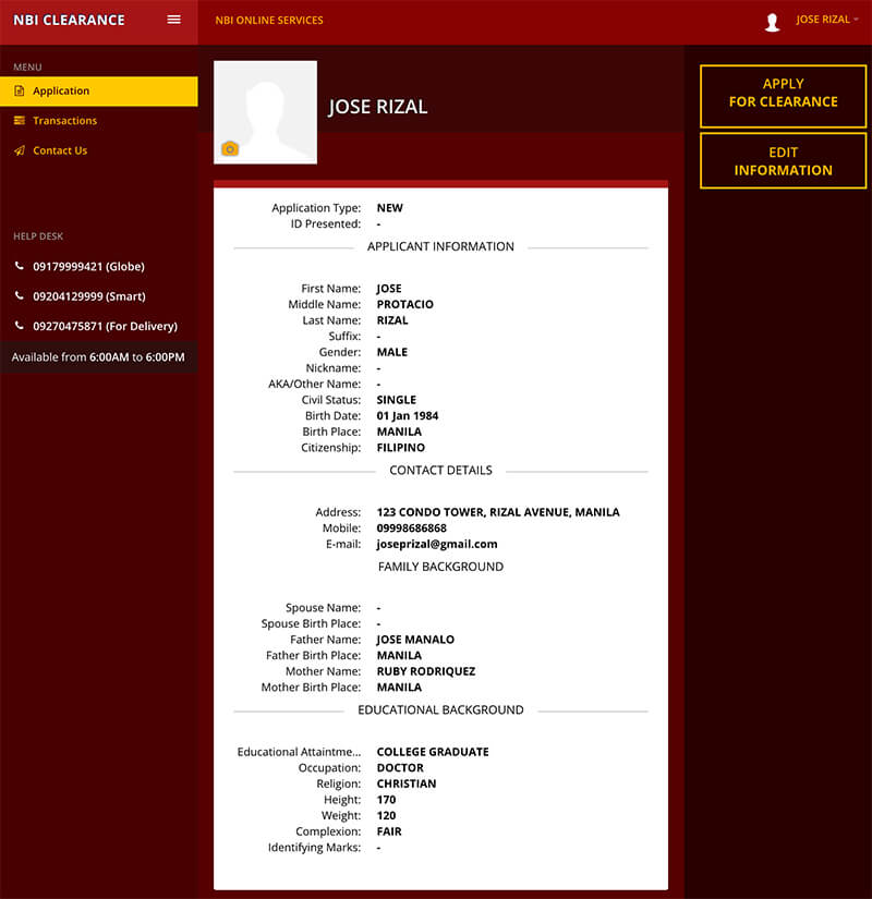 How To Apply Nbi Clearance Online Nbi Clearance Application Form Filled Up