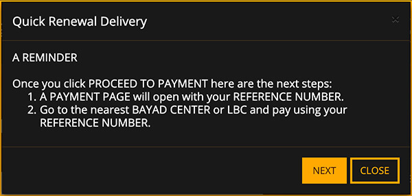 NBI Clearance Online Quick Renewal Next Button