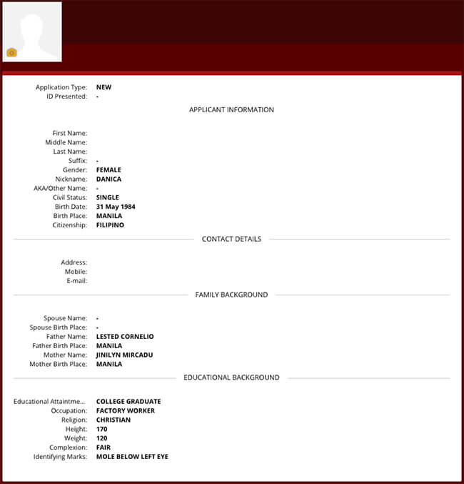 NBI Clearance Online Application Form