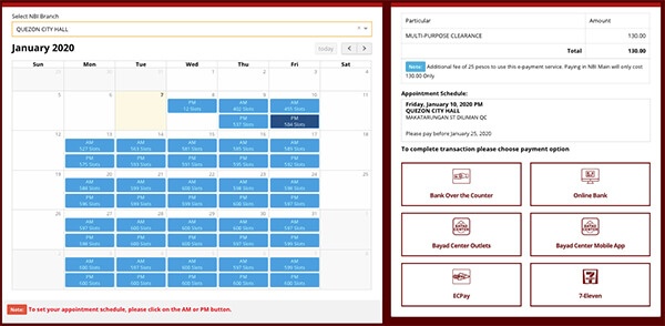 NBI Clearance Online Appointment Schedule